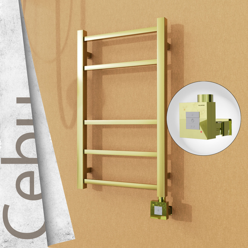 Cebu Electric Stainless Steel Towel Rail 400x705 Satin Gold (KTX1 Thermostat) 200W 