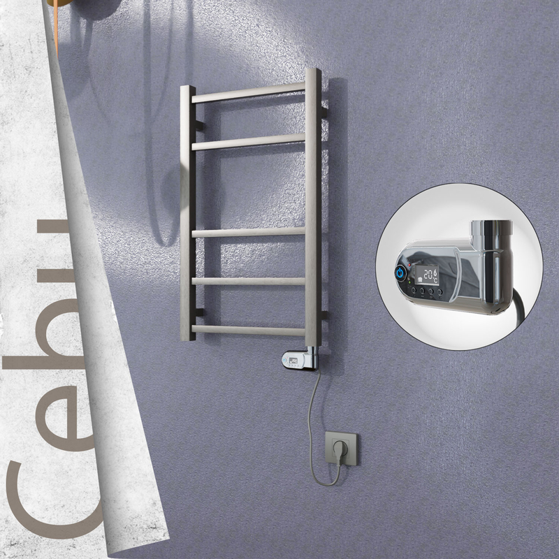 Cebu Electric Stainless Steel Towel Rail 400x705 Satin Polished (Thesis Thermostat) 200W 