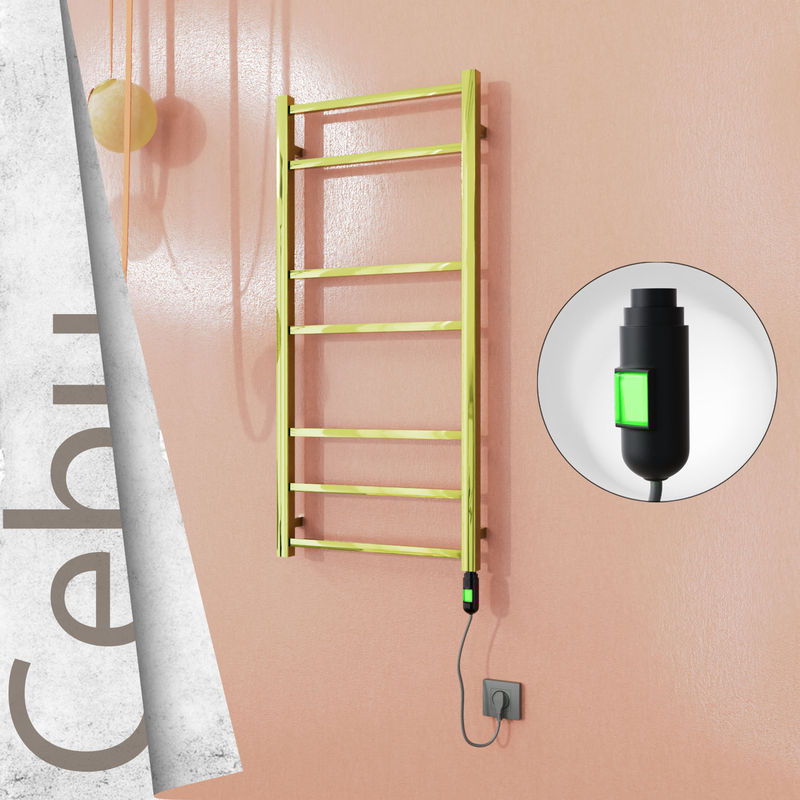 Cebu Electric Stainless Steel Towel Rail 500x1050 Gold (On/Off Switch) 200W 