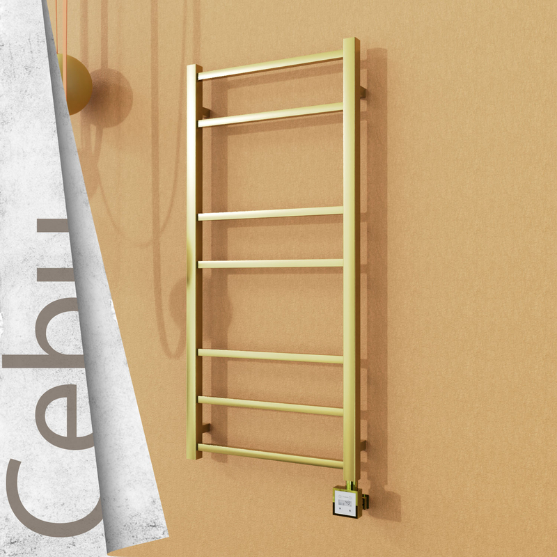 Cebu Electric Stainless Steel Towel Rail 500x1050 Satin Gold (KTX3 Thermostat) 200W 