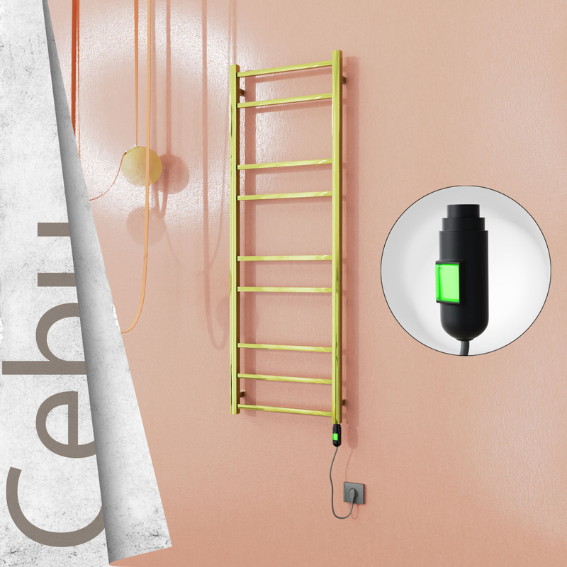 Cebu Electric Stainless Steel Towel Rail 500x1395 Gold (On/Off Switch) 300W 