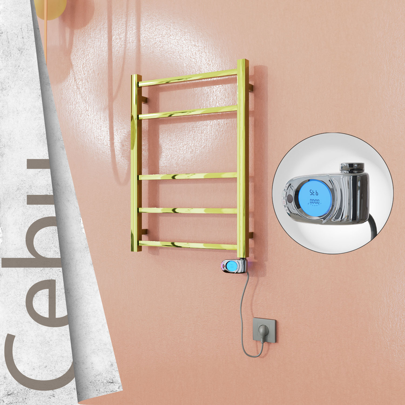 Cebu Electric Stainless Steel Towel Rail 500x705 Gold (Musa Thermostat) 200W 