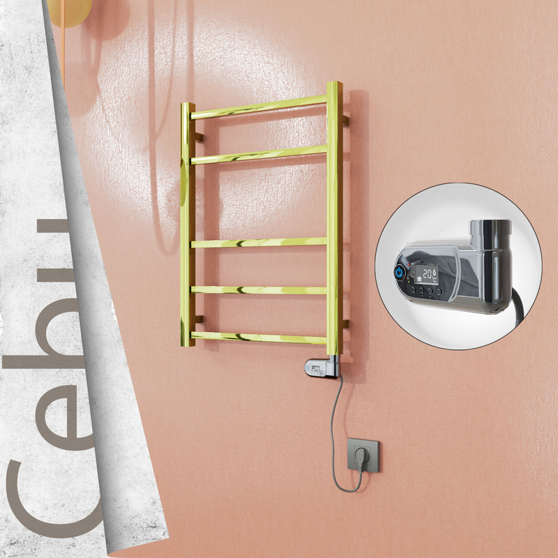 Cebu Electric Stainless Steel Towel Rail 500x705 Gold (Thesis Thermostat) 200W 