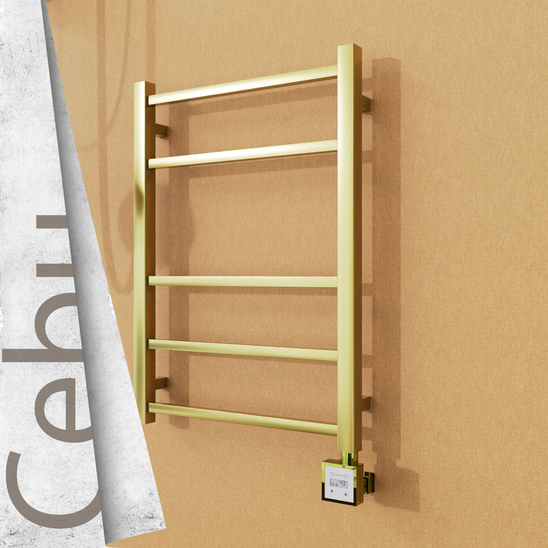 Cebu Electric Stainless Steel Towel Rail 500x705 Satin Gold (KTX3 Thermostat) 200W 