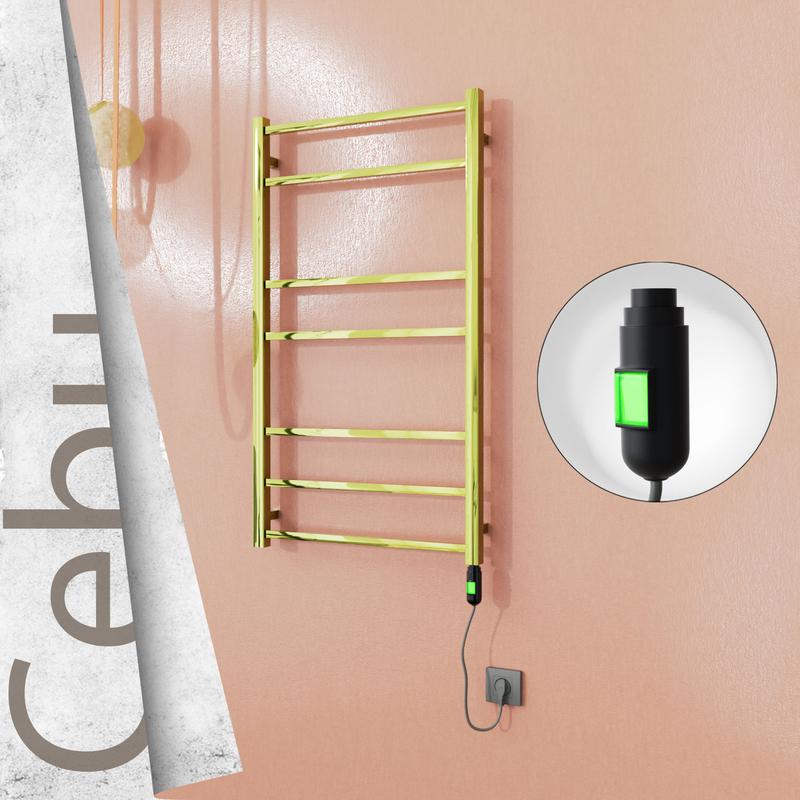 Cebu Electric Stainless Steel Towel Rail 600x1050 Gold (On/Off Switch) 200W 