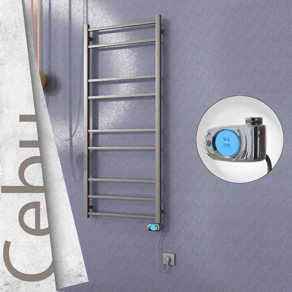 Cebu Electric Towel Warmer 600x1395 Satine Finish. (Musa Thermostat) 200 W - 1