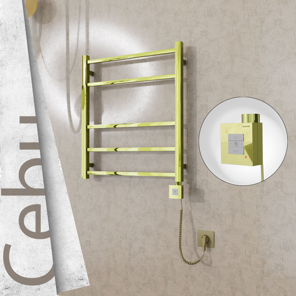 Cebu Electric Towel Warmer 600x705 Gold Ktx1 200 W (Spiral Cable) - 1