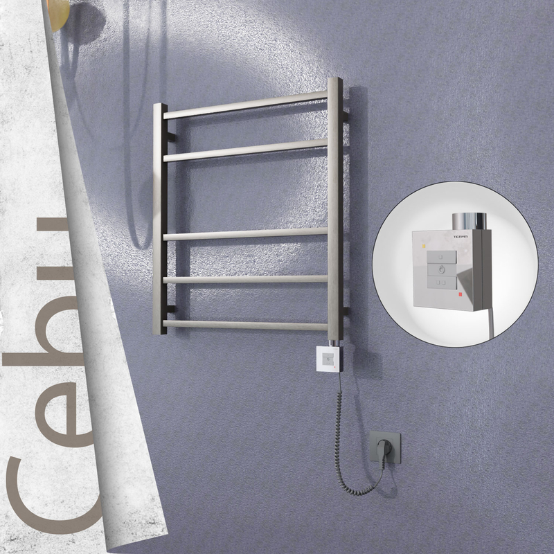 Cebu Electric Towel Warmer 600x705 Satine Finish Ktx1 200 W (Spiral Cable) 