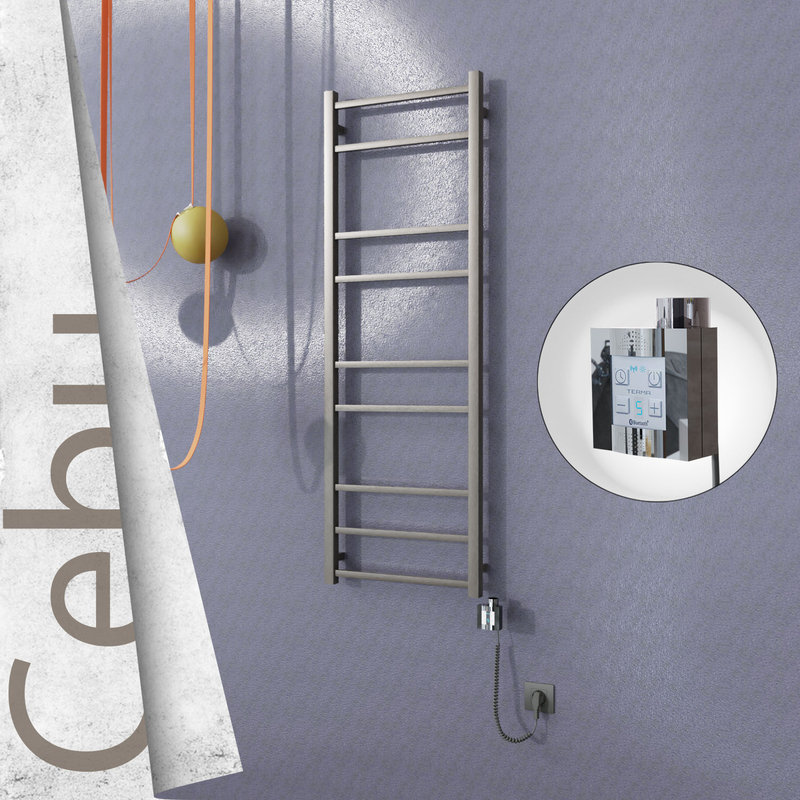 Cebu Sèche Serviettes Electrique 500x1395 Finition peinture satiné Ktx4 300 Watt Câble en spirale 