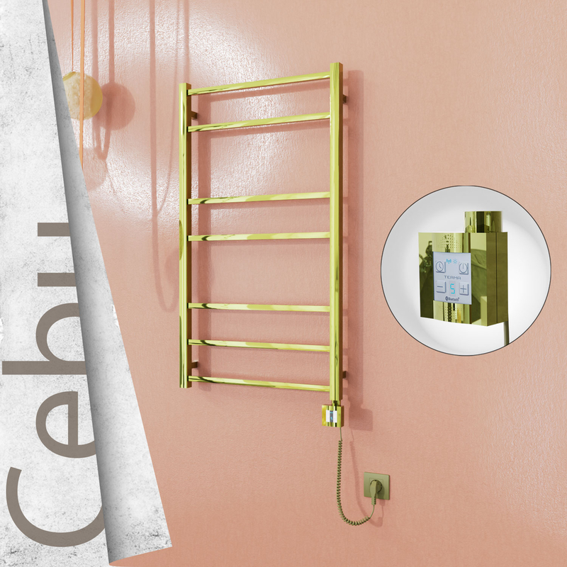 Cebu Electric Towel Warmer 600x1050 Gold Ktx4 200 W (Spiral Cable)