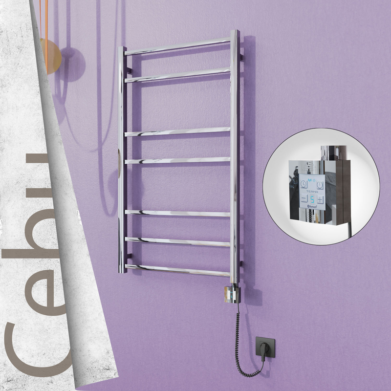 Cebu Electric Towel Warmer 600x1050 Mirror Finish Ktx4 200 W (Spiral Cable)