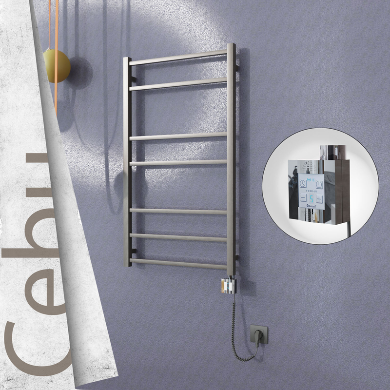 Cebu Electric Towel Warmer 600x1050 Satine Finish Ktx4 200 W (Spiral Cable)