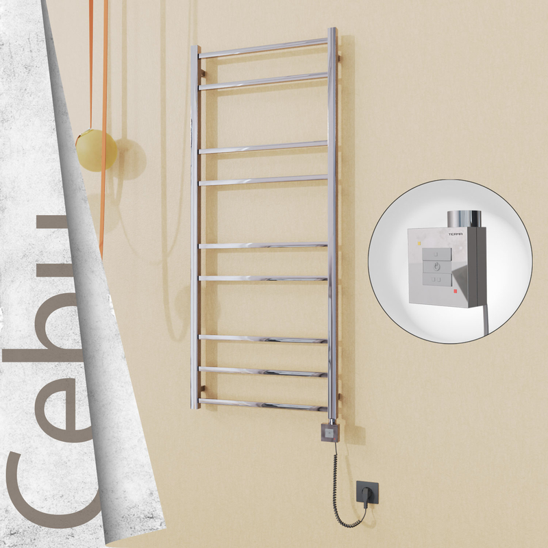 Cebu Sèche Serviettes Electrique 600x1395 Finition de polissage Ktx1 300 Watt Câble en spirale 