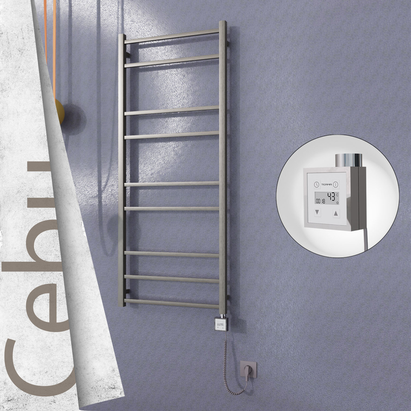 Cebu Sèche Serviettes Electrique 600x1395 Finition peinture satiné Ktx3 300 Watt Câble en spirale