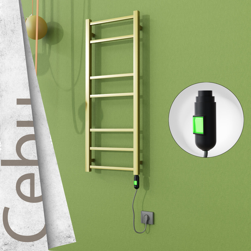 Cebu Elektrikli Paslanmaz Çelik Havlupan 400x1050 Satine Altın (On/Off Düğmeli) 200W
