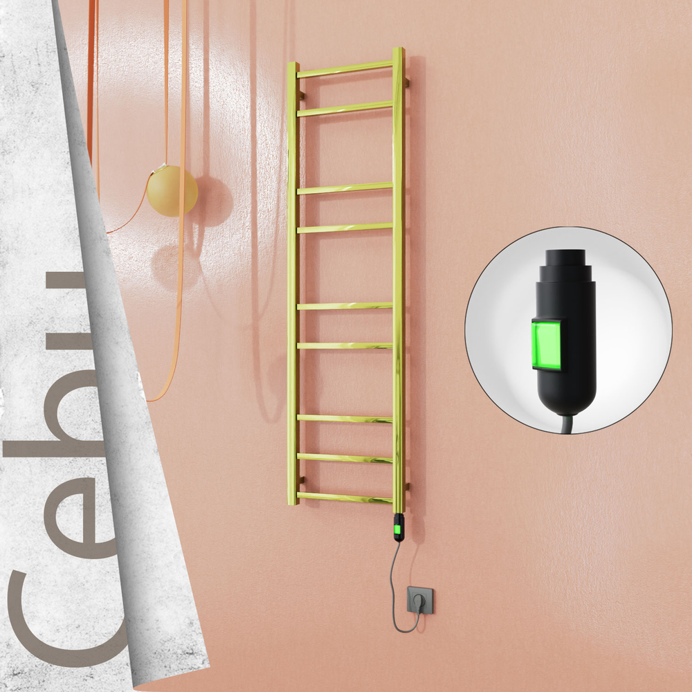 Cebu Elektrikli Paslanmaz Çelik Havlupan 400x1395 Altın (On/Off Düğmeli) 200W - 1