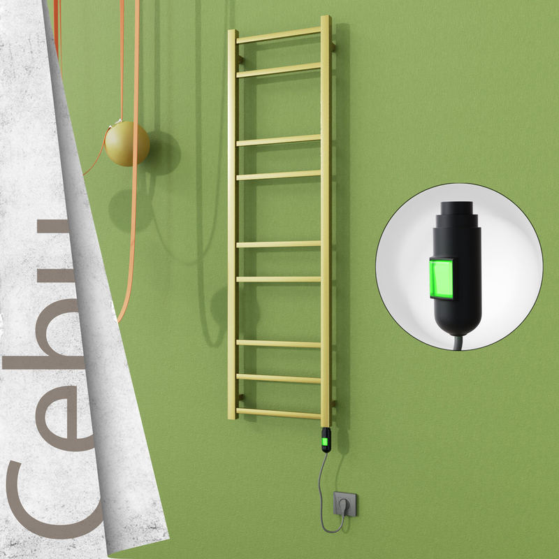 Cebu Elektrikli Paslanmaz Çelik Havlupan 400x1395 Satine Altın (On/Off Düğmeli) 200W