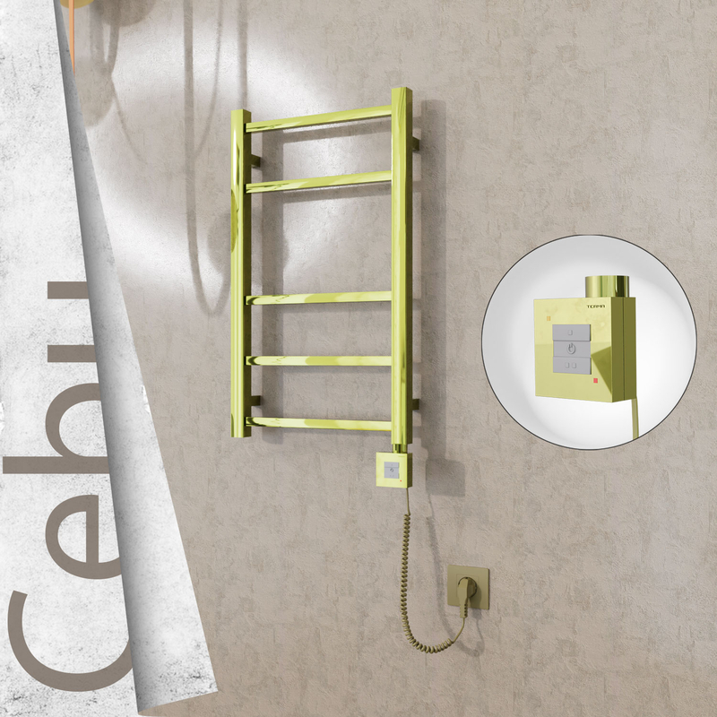 Cebu Elektrikli Paslanmaz Çelik Havlupan 400x705 Altın (KTX1 Termostat) 200W Spiral Kablolu 