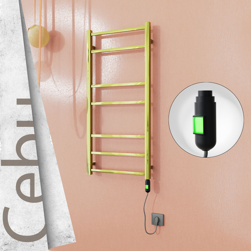 Cebu Elektrikli Paslanmaz Çelik Havlupan 500x1050 Altın (On/Off Düğmeli) 200W - 1
