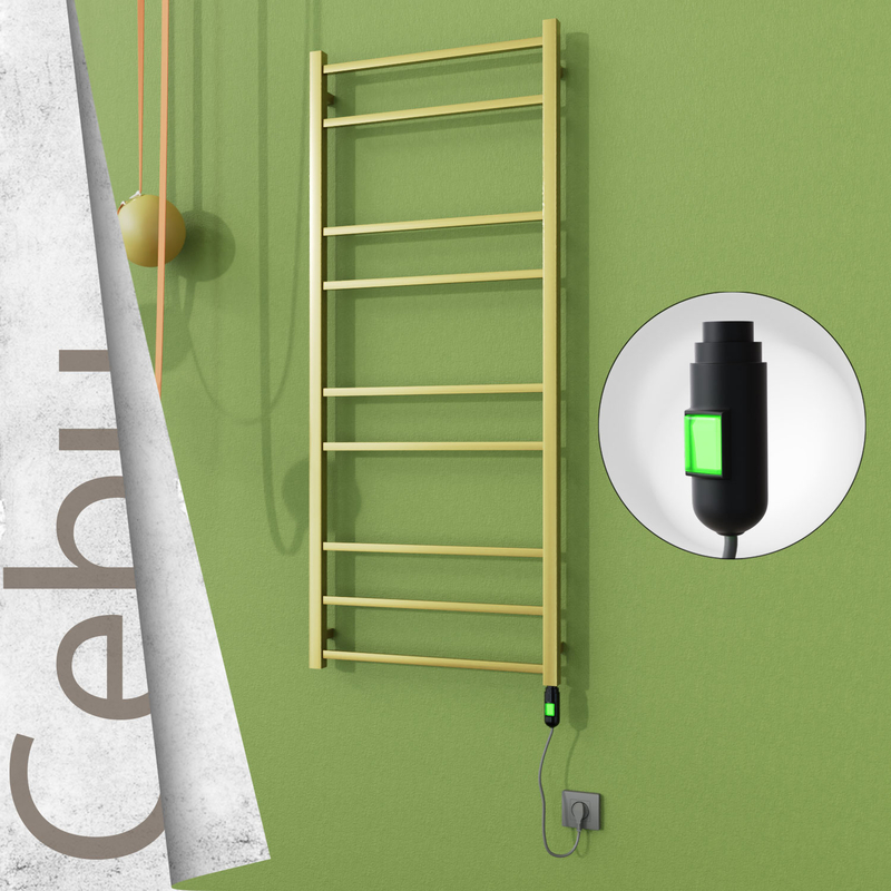 Cebu Elektrikli Paslanmaz Çelik Havlupan 600x1395 Satine Altın (On/Off Düğmeli) 300W 