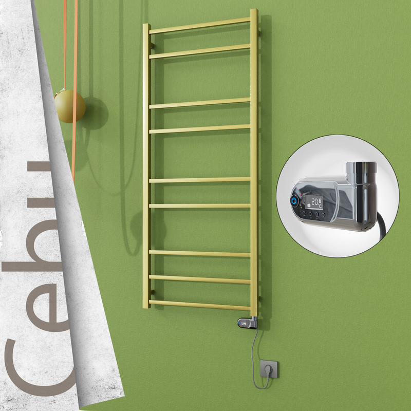Cebu Elektrikli Paslanmaz Çelik Havlupan 600x1395 Satine Altın (Thesis Termostat) 300W