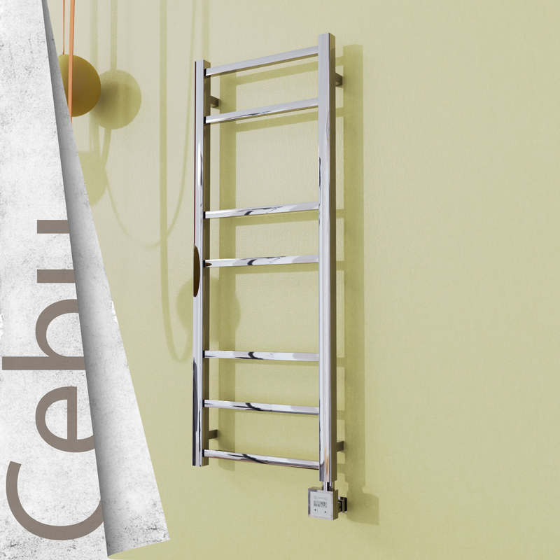 Cebu Sèche-serviettes Électrique en Inox 400x1050 Poli Miroir (KTX3 Thermostat) 200W 