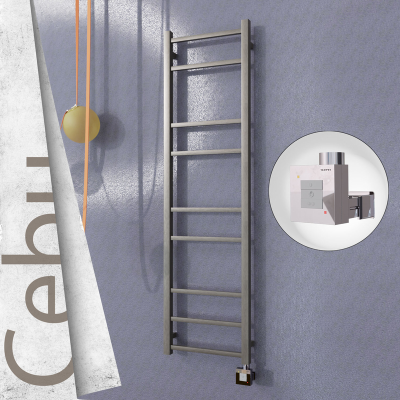 Cebu Sèche-serviettes Électrique en Inox 400x1395 Poli Satiné (KTX1 Thermostat) 200W 