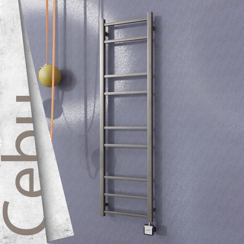 Cebu Sèche-serviettes Électrique en Inox 400x1395 Poli Satiné (KTX3 Thermostat) 200W 