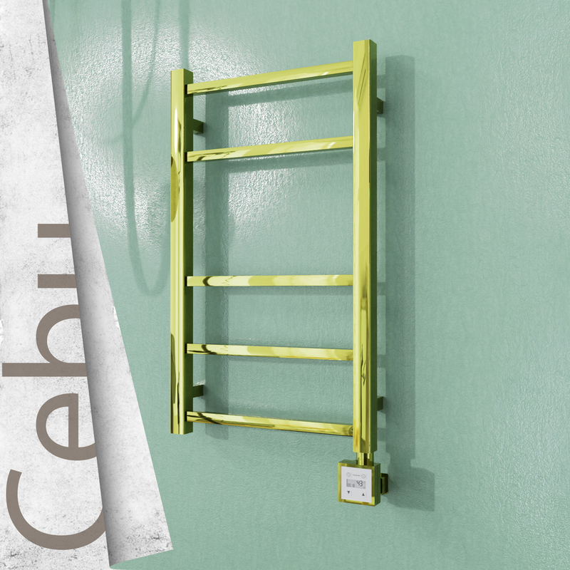 Cebu Sèche-serviettes Électrique en Inox 400x705 Doré (KTX3 Thermostat) 200W 