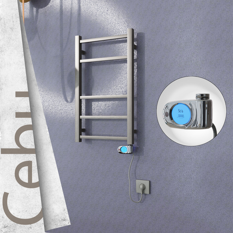 Cebu Sèche-serviettes Électrique en Inox 400x705 Poli Satiné (Musa Thermostat) 200W 