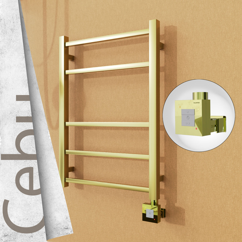 Cebu Sèche-serviettes Électrique en Inox 500x705 Doré Satiné (KTX1 Thermostat) 200W 