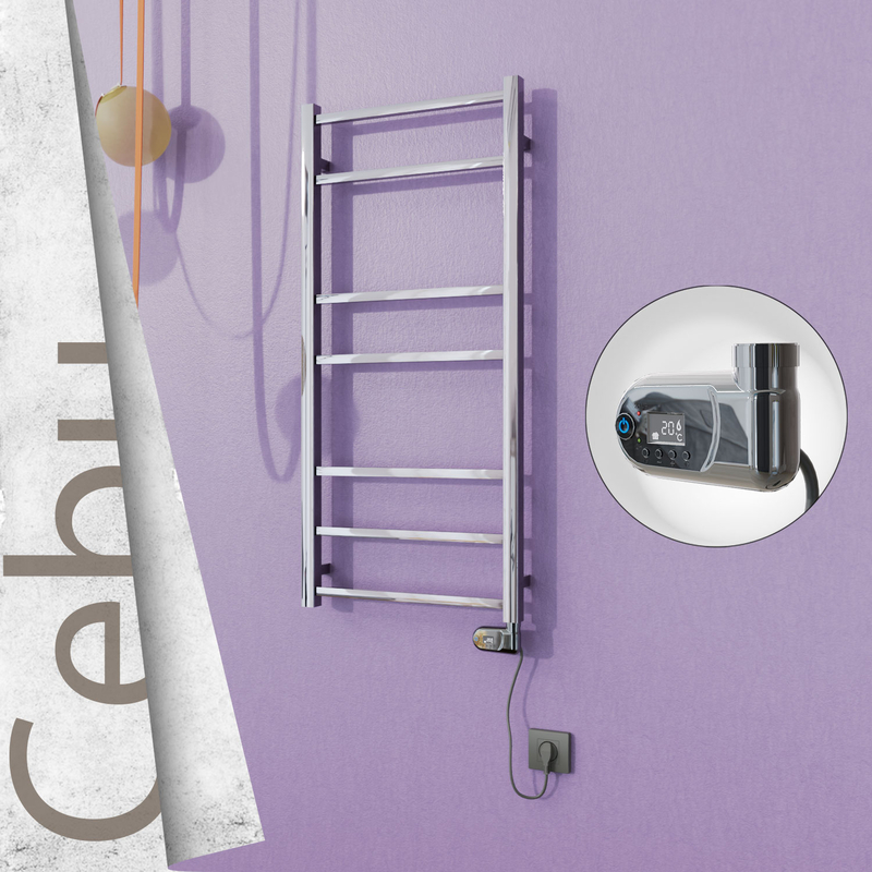 Cebu Stainless Steel Electric Towel Warmer 500x1050 Polished Finish (Thesis Thermostat) 200 W 