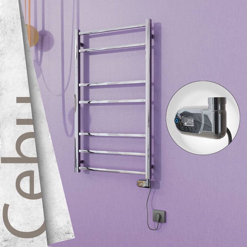 Cebu Stainless Steel Electric Towel Warmer 600x1050 Polished Finish (Thesis Thermostat) 200 W 