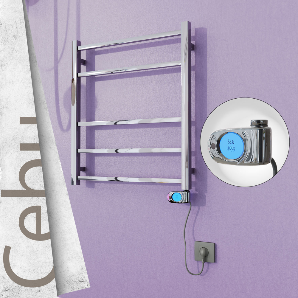 Cebu Stainless Steel Electric Towel Warmer 600x705 Polished Finish (Musa Thermostat) 200 W - 1