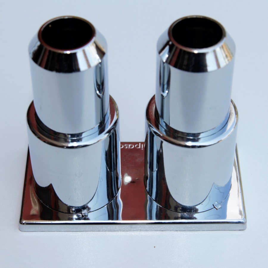 Double Radiator Tube Hiding Sleeve Stringed Plastic Chrome - 1
