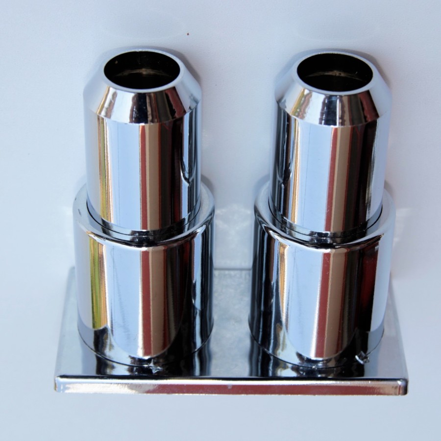 Double Radiator Tube Hiding Sleeve Stringed Plastic Chrome - 4