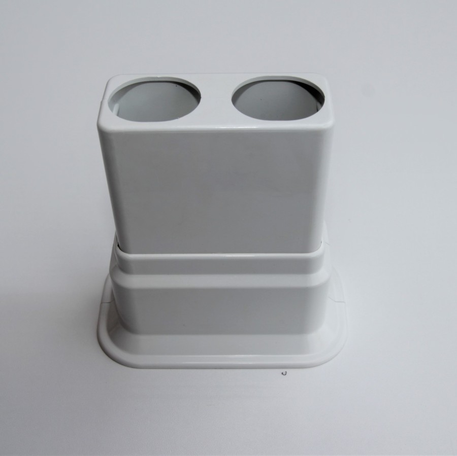 Double Radiator Tube Hiding Sleeve Wide Movable Locked Plastic Blanc - 2