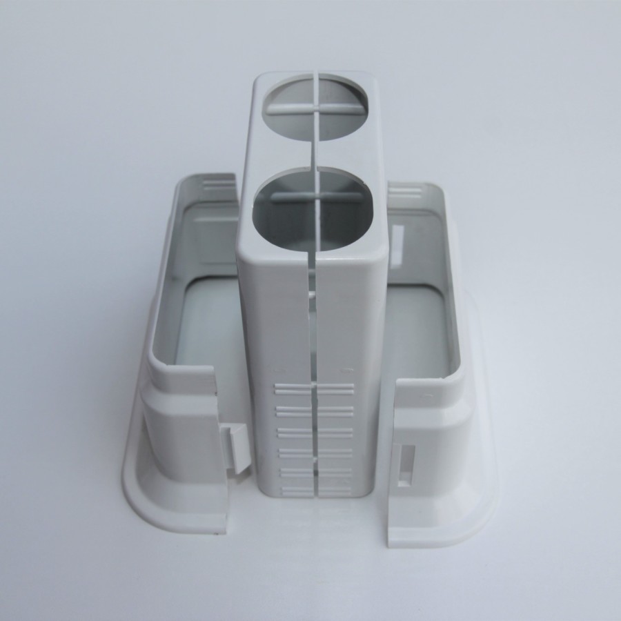 Double Radiator Tube Hiding Sleeve Wide Movable Locked Plastic Blanc - 3