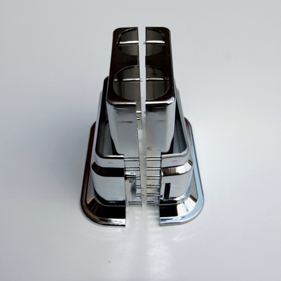 Double Radiator Tube Hiding Sleeve Wide Movable Locked Plastic Chrome - 3