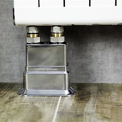 Double Radiator Tube Hiding Sleeve Wide Movable Locked Plastic Chrome - 4