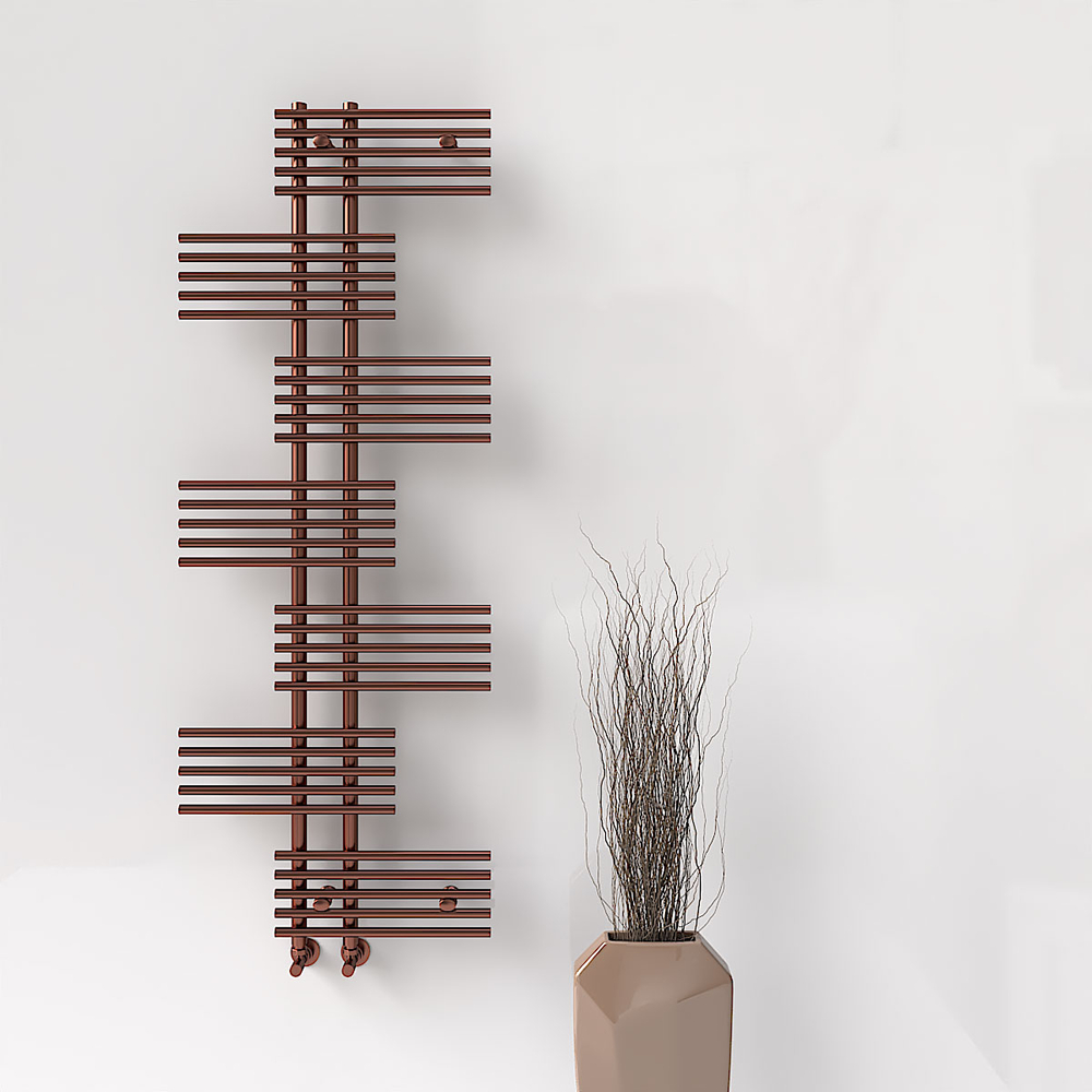 Fiji Decorative Towel Rail 650x1762 Antique Copper - 1