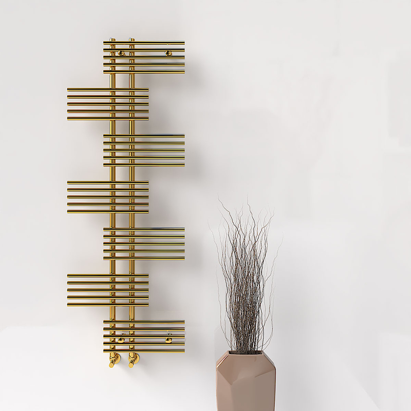 Fiji Decorative Towel Rail 650x1762 Gold