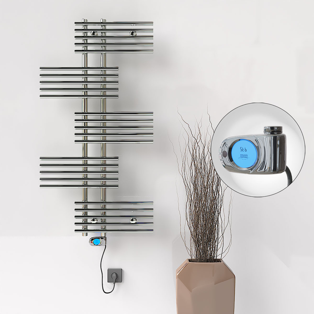 FIJI Electric Towel Warmer 650x1250 Chrome (Musa Thermostat) 300W - 1