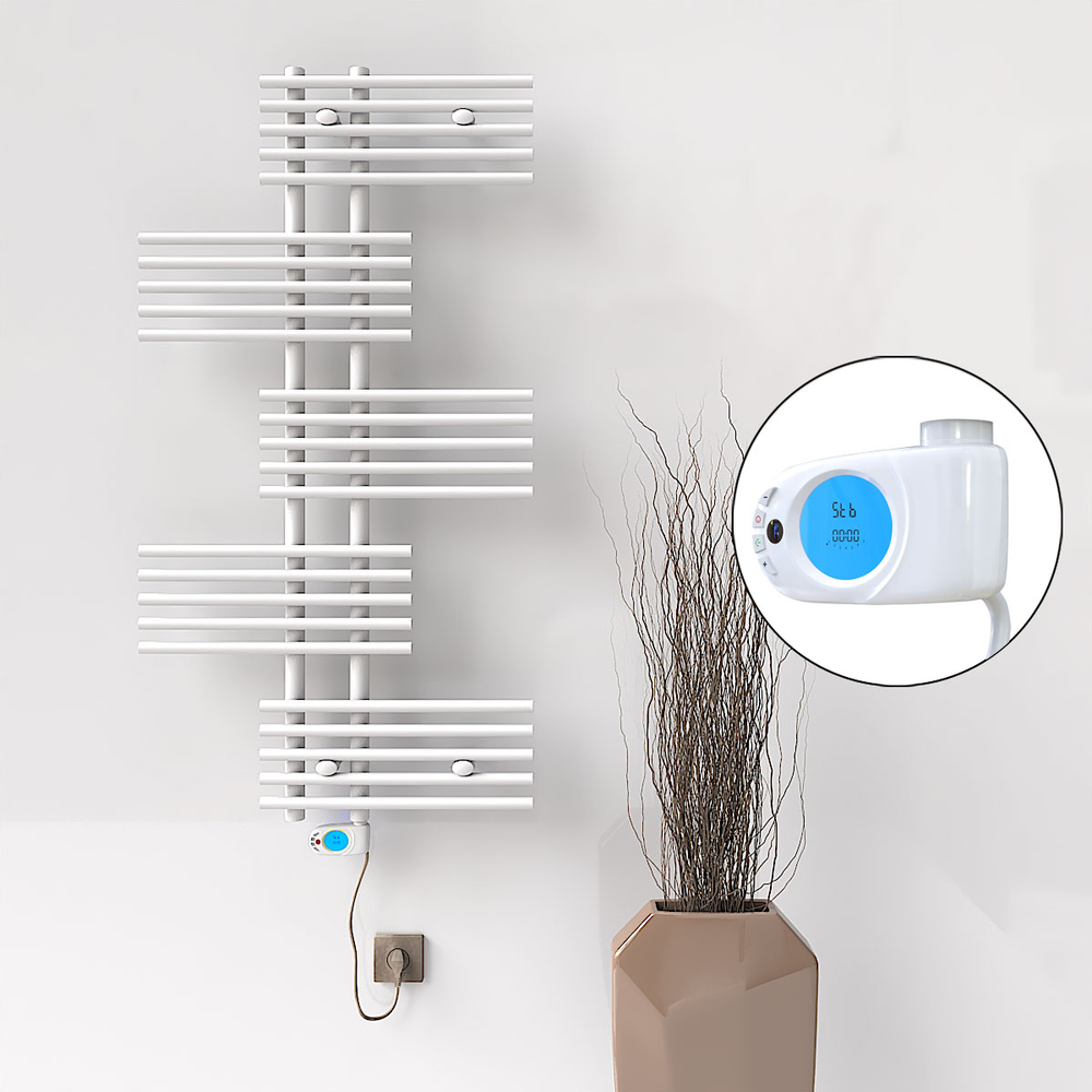 FIJI Electric Towel Warmer 650x1250 White (Musa Thermostat) 600W - 1