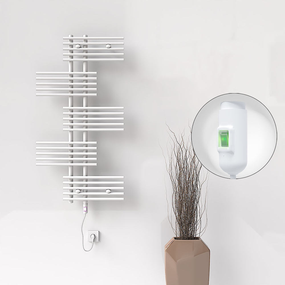 FIJI Electric Towel Warmer 650x1250 White (On/Off Button) 600W - 1