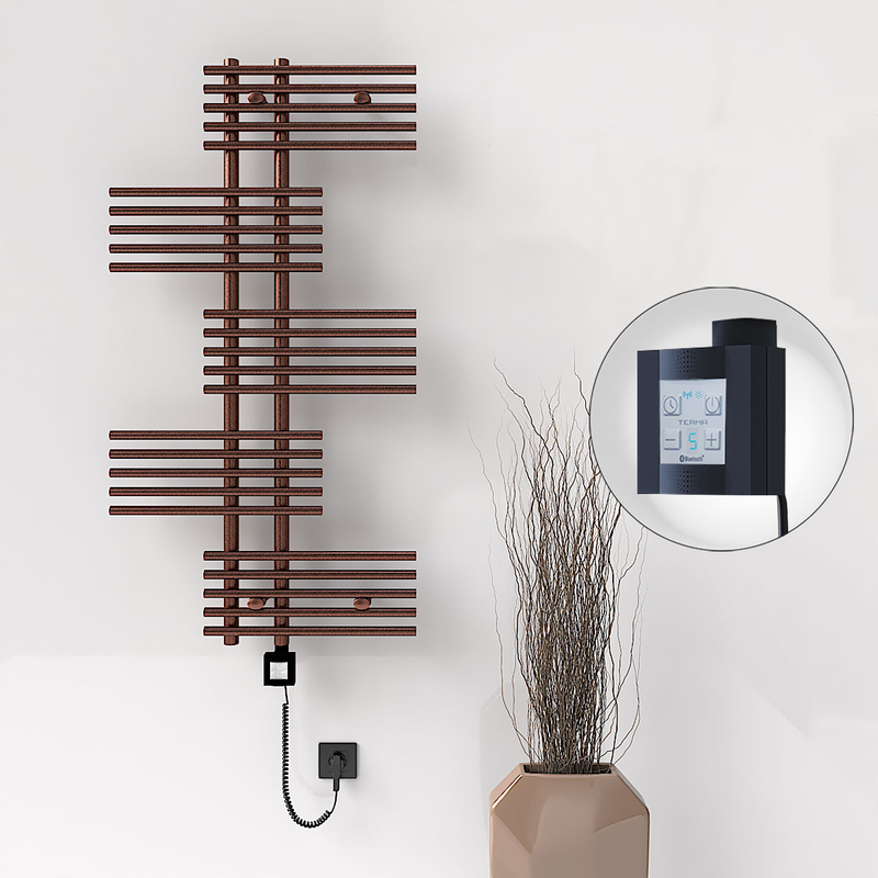 FIJI Electric Towel Warmer 650x1250 Antique Copper (KTX4 Thermostat) 300W Spiral Cable