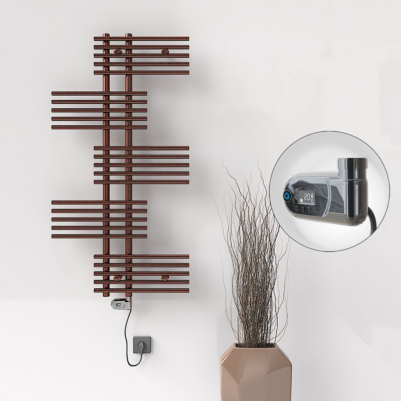 FIJI Electric Towel Warmer 650x1250 Antique Copper (Thesis Thermostat) 300W 