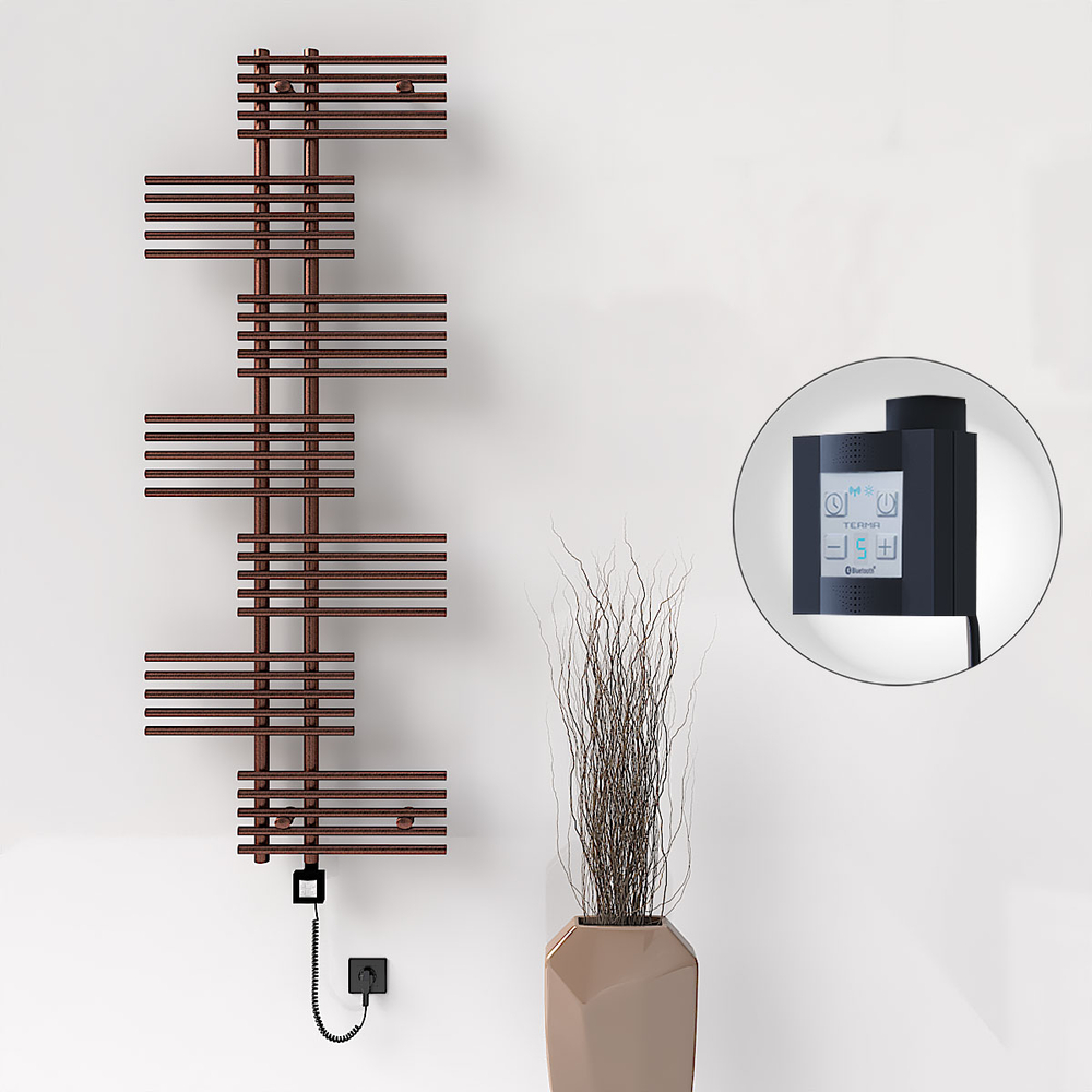 Fiji Elektrikli Havlupan 650x1762 Bakır Eskitme (KTX4 Termostat) 600W Spiral Kablolu - 1