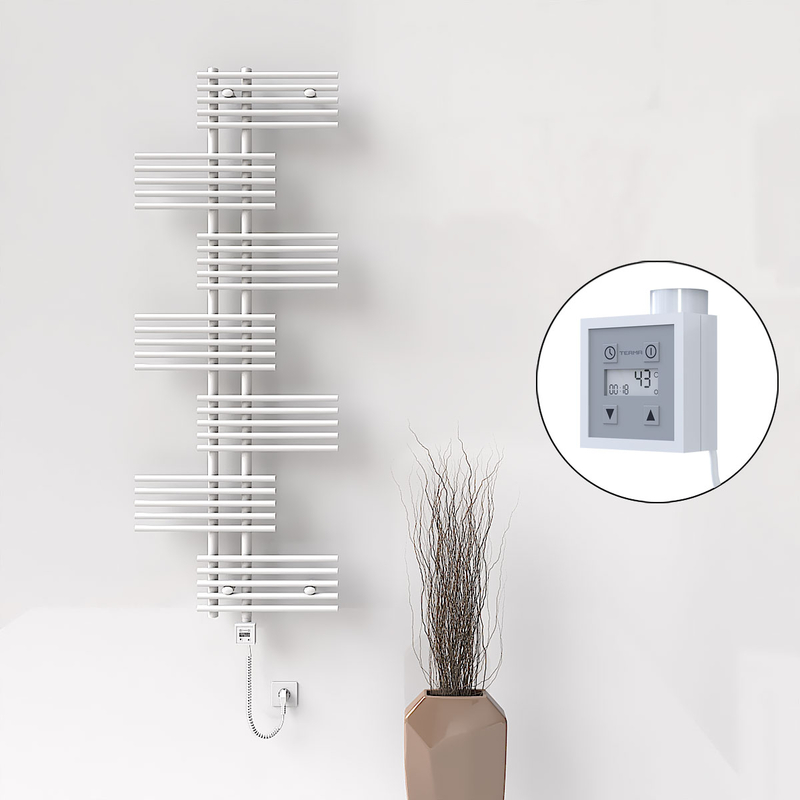 Fiji Elektrikli Havlupan 650x1762 Beyaz (KTX3 Termostat) 1000W Spiral Kablolu