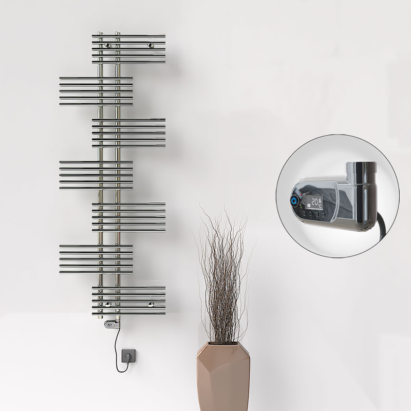 FIJI Electric Towel Warmer 650x1762 Chrome (Thesis Thermostat) 600W 
